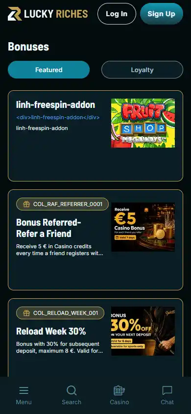 Lucky Riches Casino screenshot 6