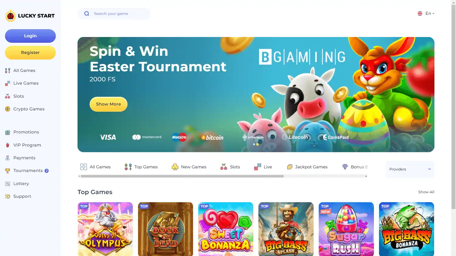 LuckyStart Casino screenshot 1
