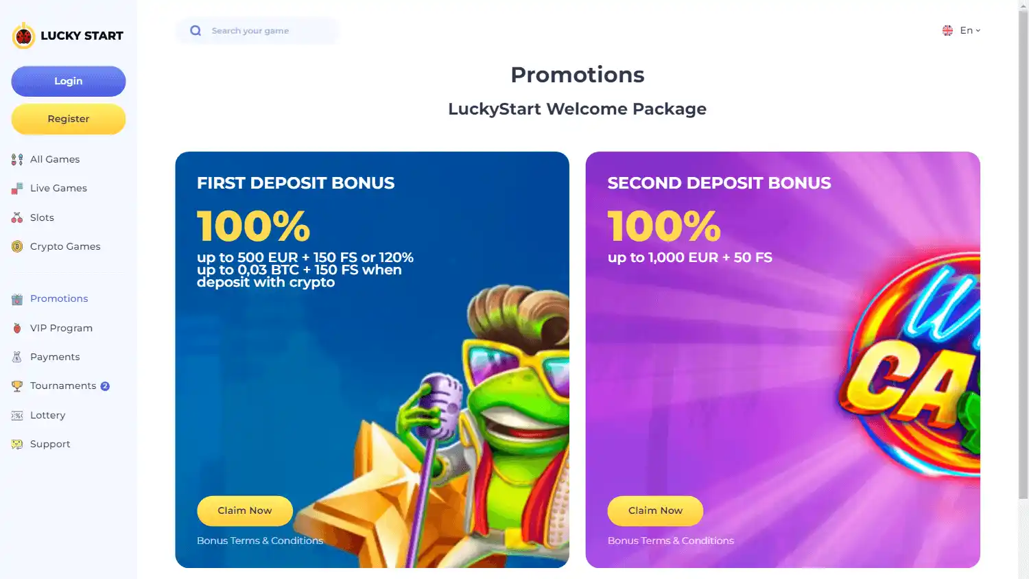 LuckyStart Casino screenshot 3