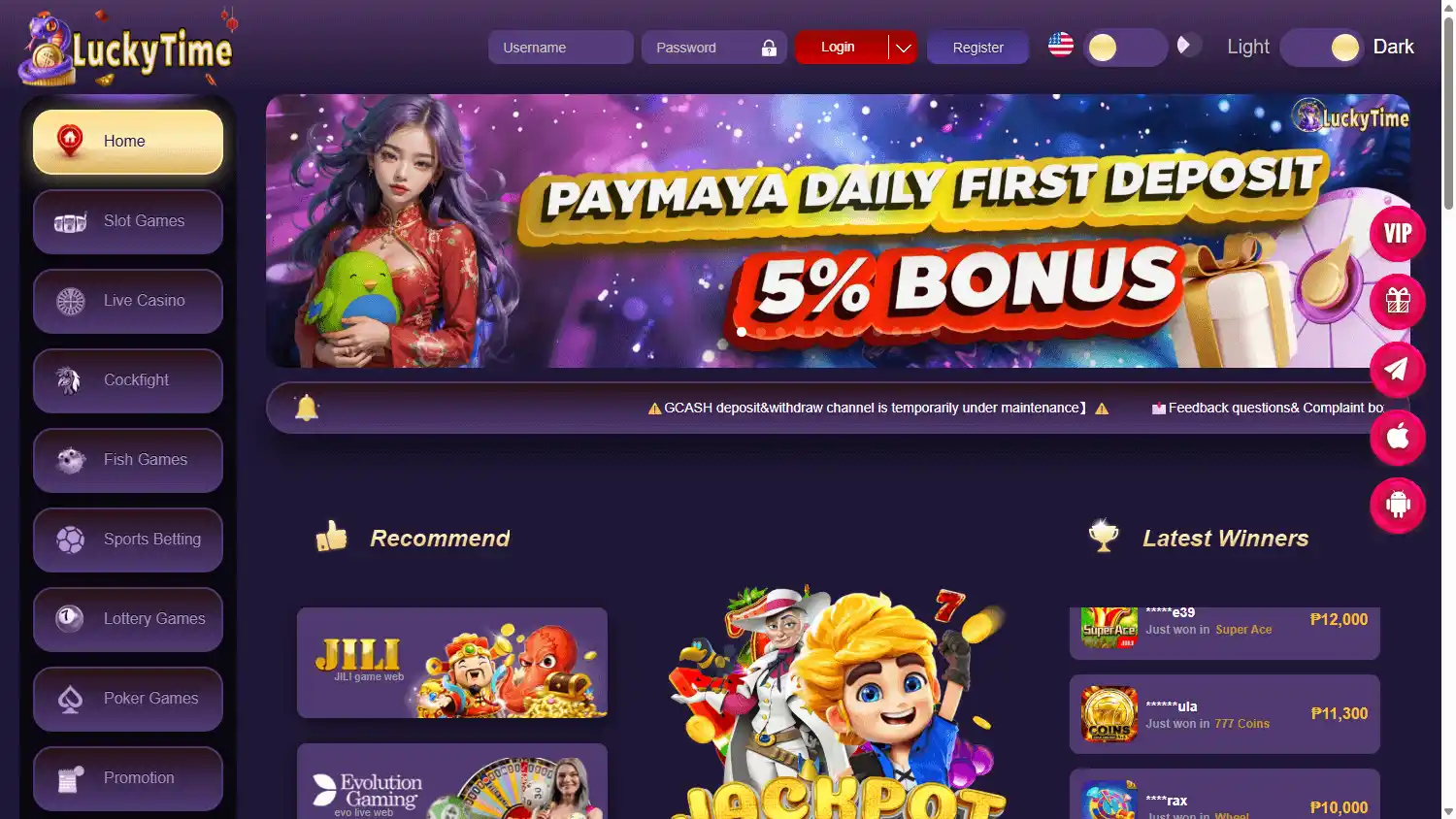 LuckyTime Casino screenshot 1