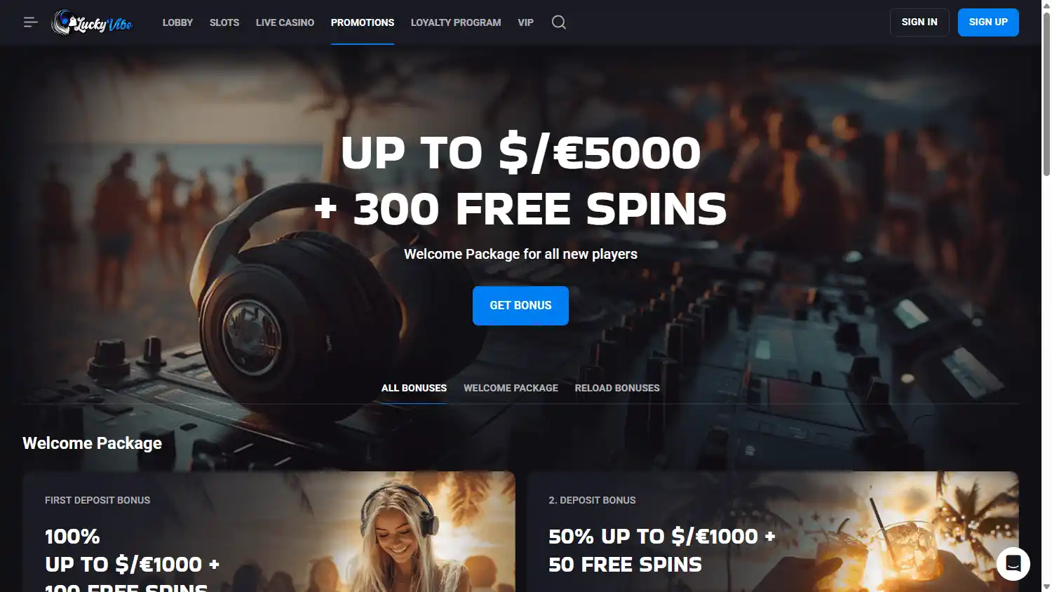 LuckyVibe Casino screenshot 3