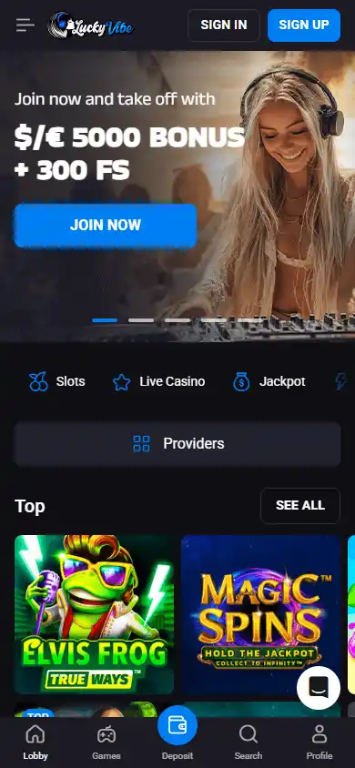 LuckyVibe Casino screenshot 4