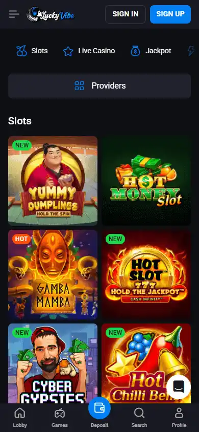 LuckyVibe Casino screenshot 5