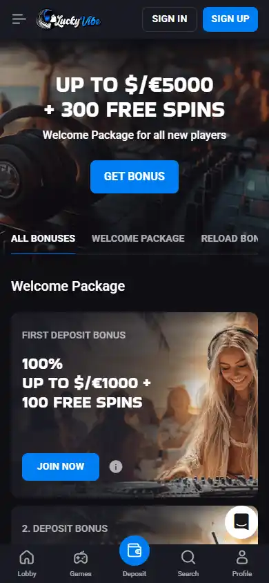 LuckyVibe Casino screenshot 6