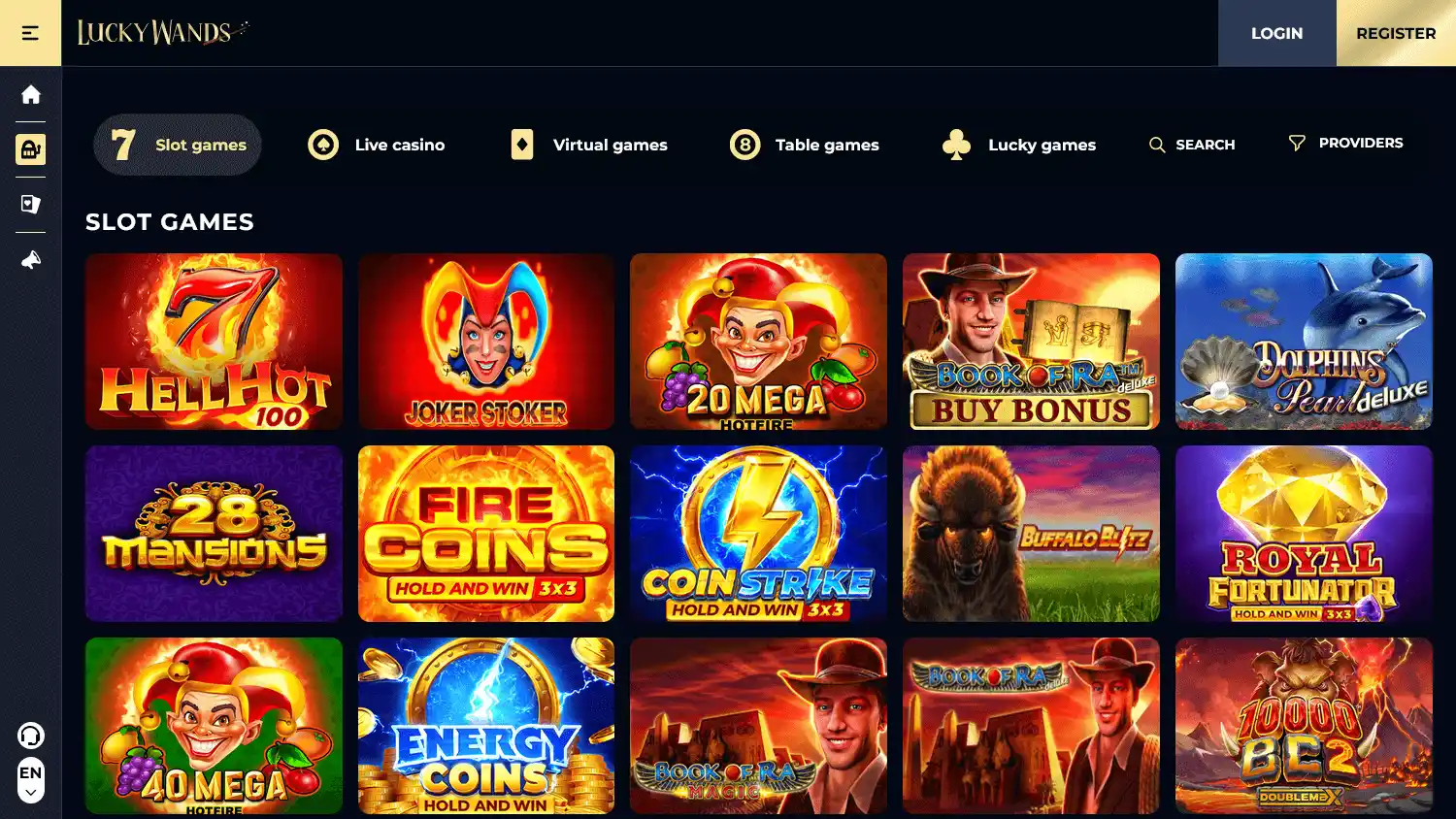 Lucky Wands Casino screenshot 2