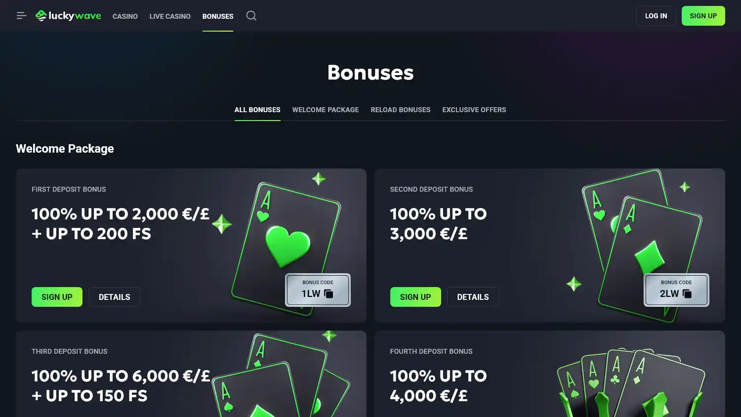 LuckyWave Casino screenshot 3