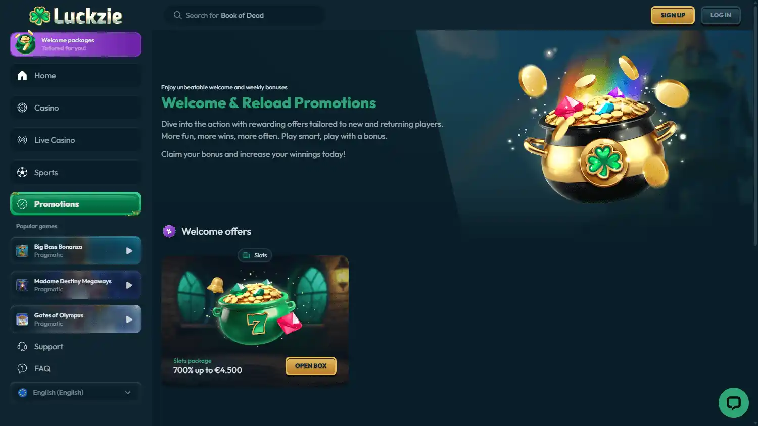 Luckzie Casino screenshot 3