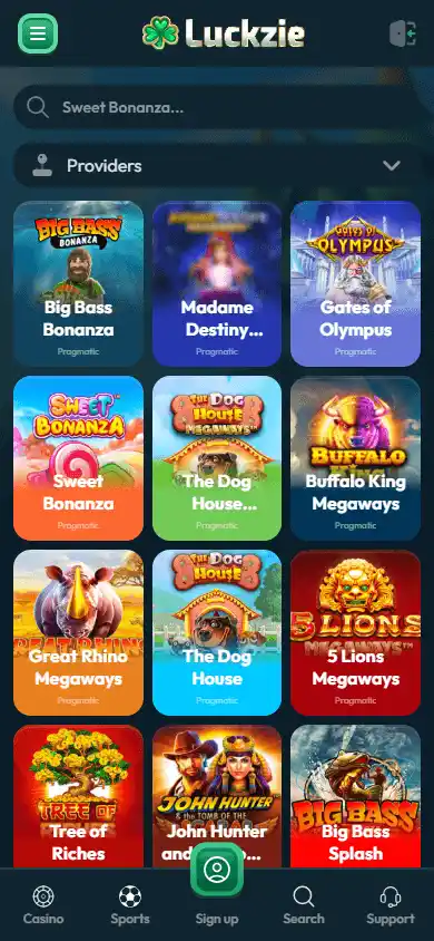 Luckzie Casino screenshot 5