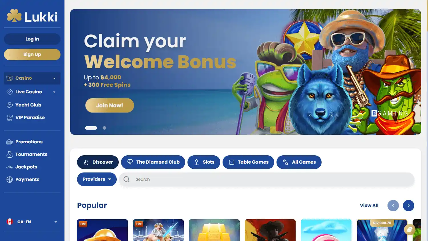 Lukki Casino screenshot 2