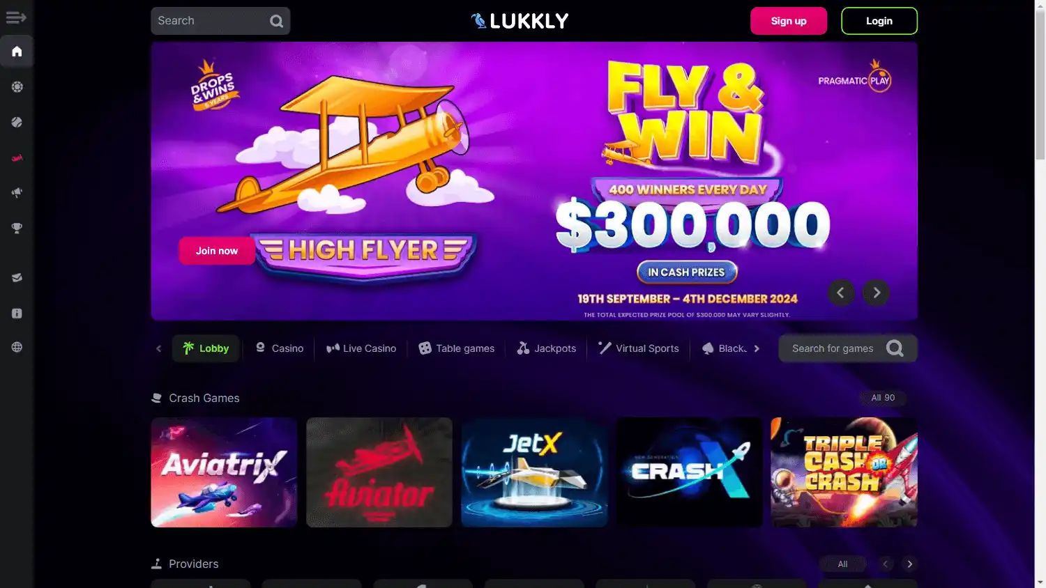 Lukkly Casino screenshot 1