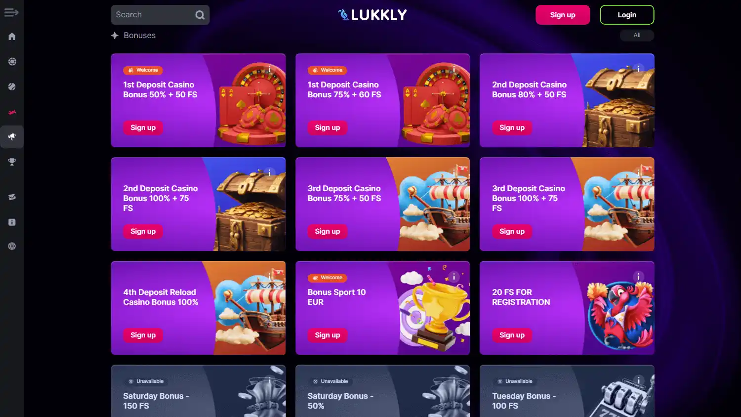 Lukkly Casino screenshot 3