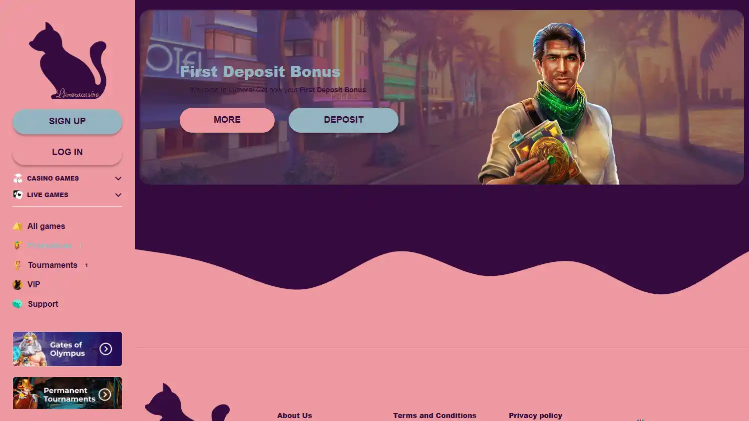 Lumoracasino screenshot 3