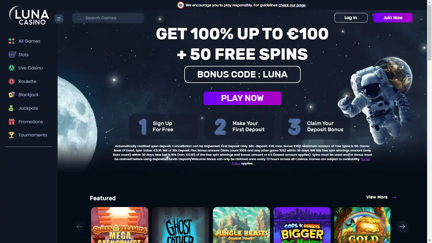 LunaCasino screenshot 1