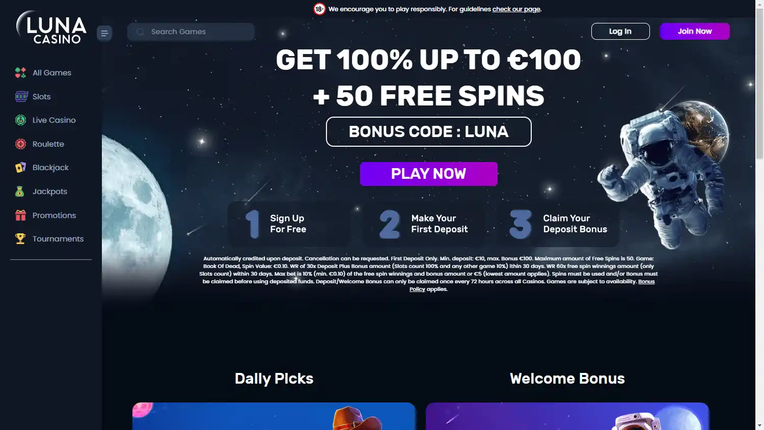 LunaCasino screenshot 2