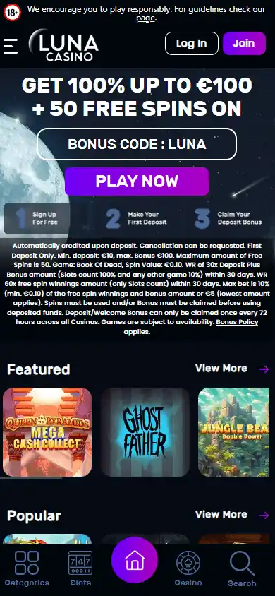 LunaCasino screenshot 3