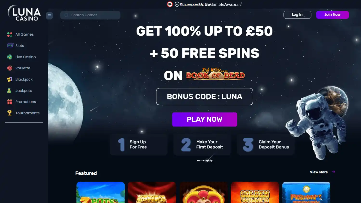 LunaCasino UK screenshot 1