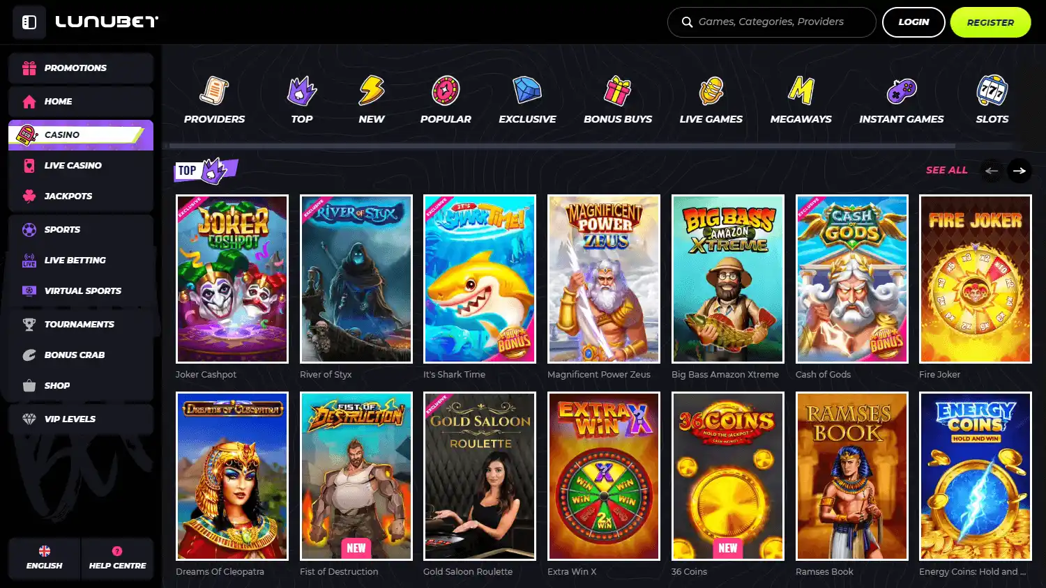 LunuBet Casino screenshot 2