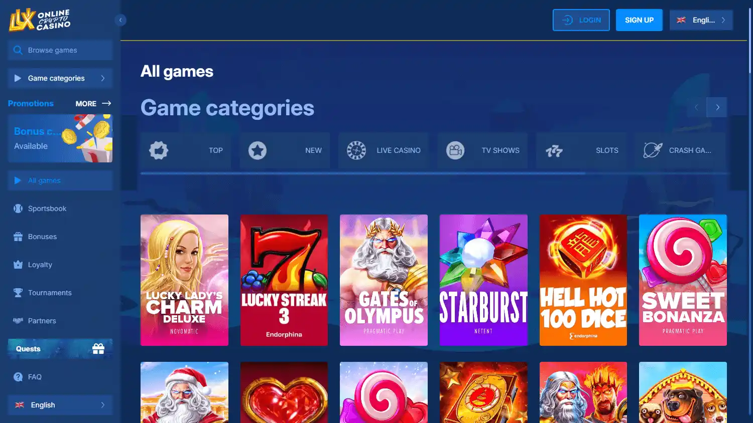 Lux Casino screenshot 2