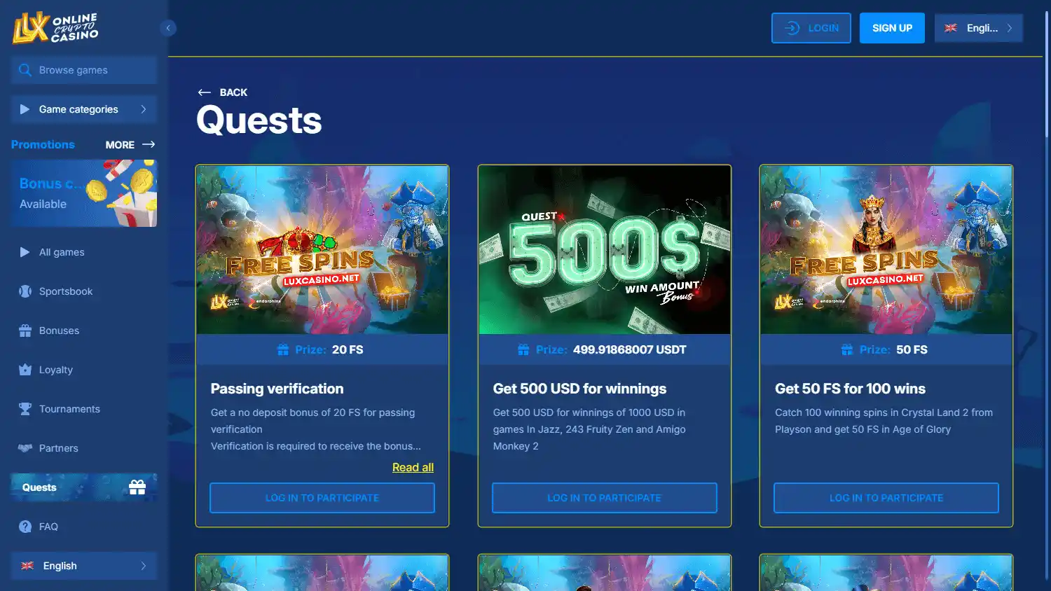 Lux Casino screenshot 3