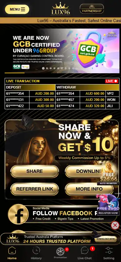 LUX96 Casino screenshot 3