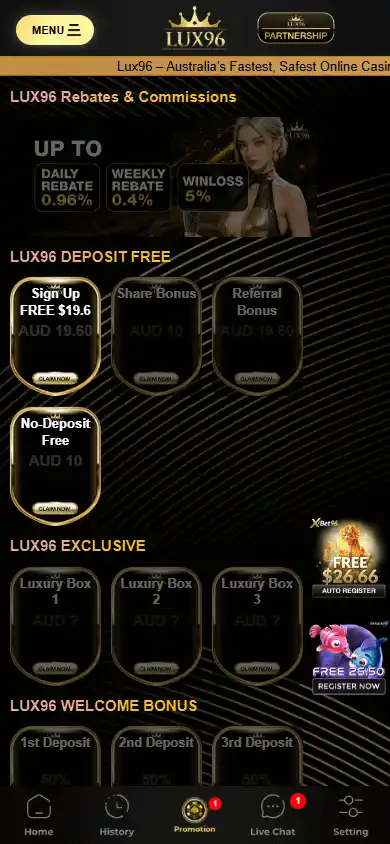 LUX96 Casino screenshot 4
