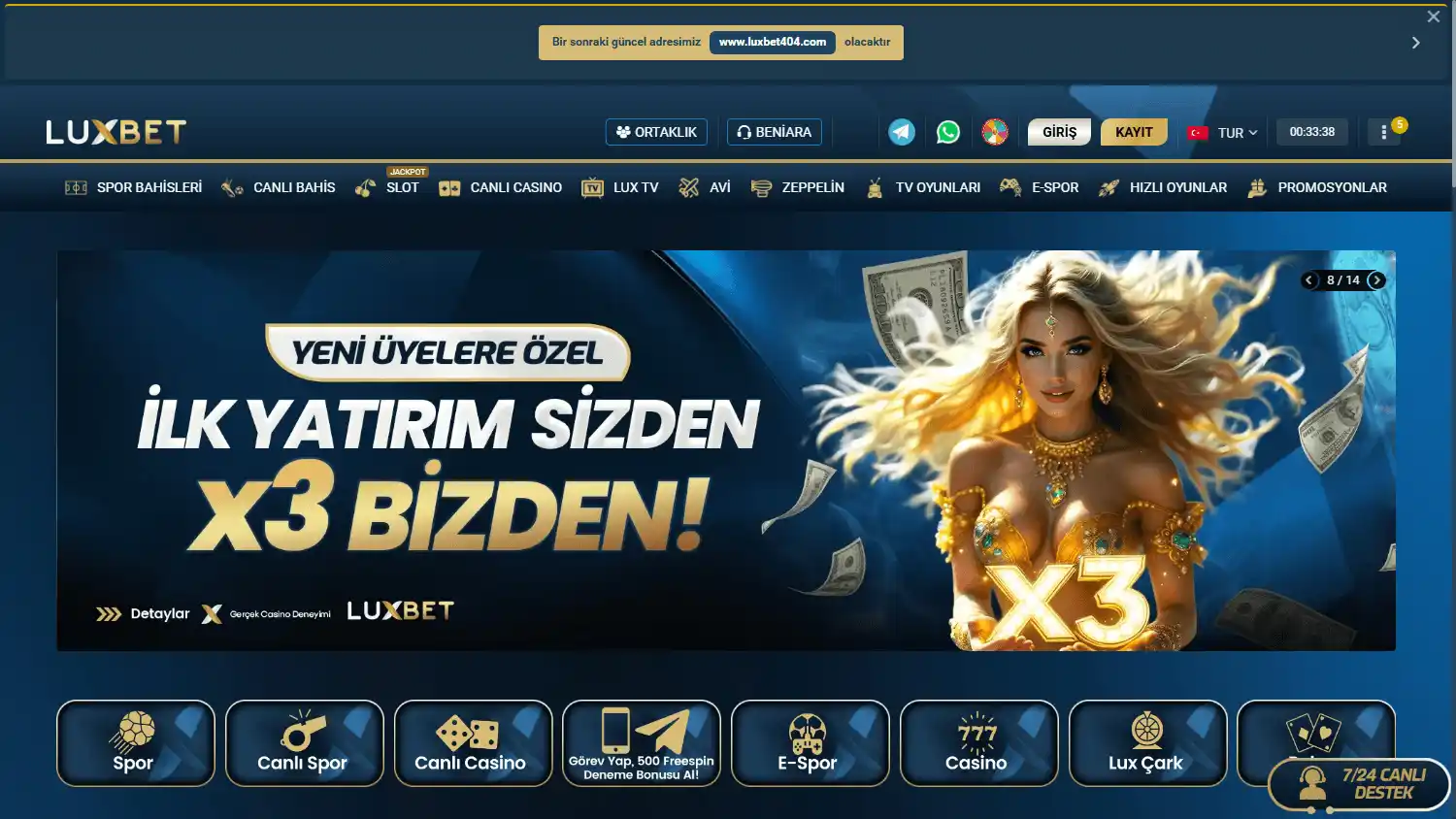 Luxbet724 Casino screenshot 1