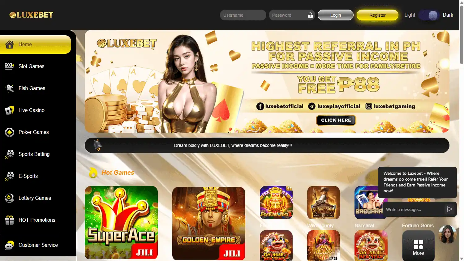 LUXEBET Casino screenshot 2