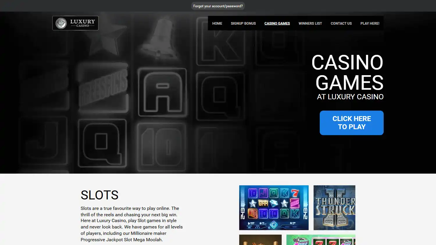 Luxury Casino UK screenshot 1