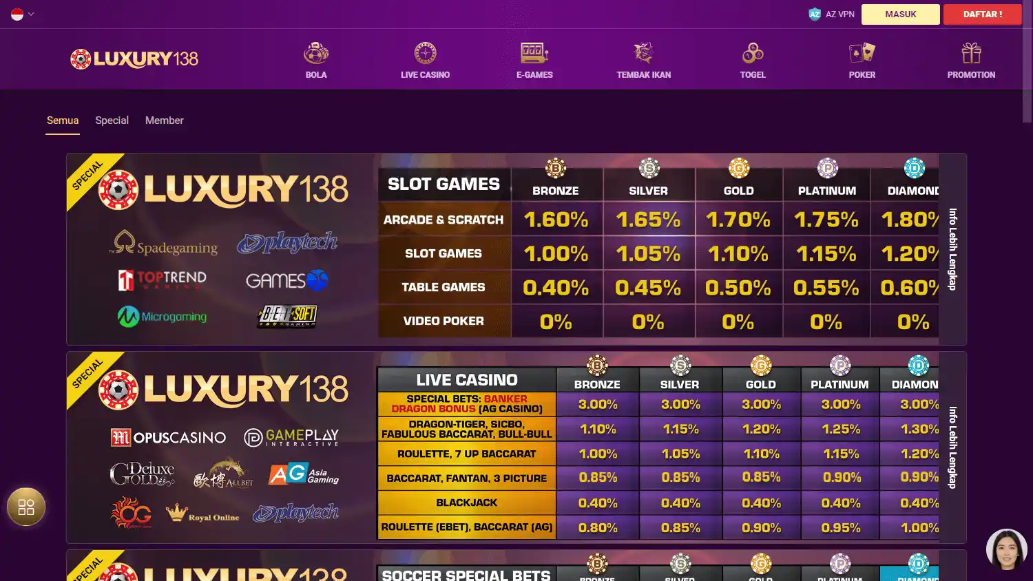LUXURY138 Casino screenshot 3