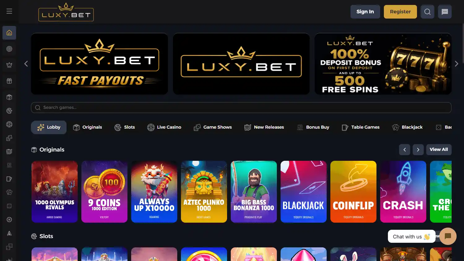 Luxy.bet Casino screenshot 1