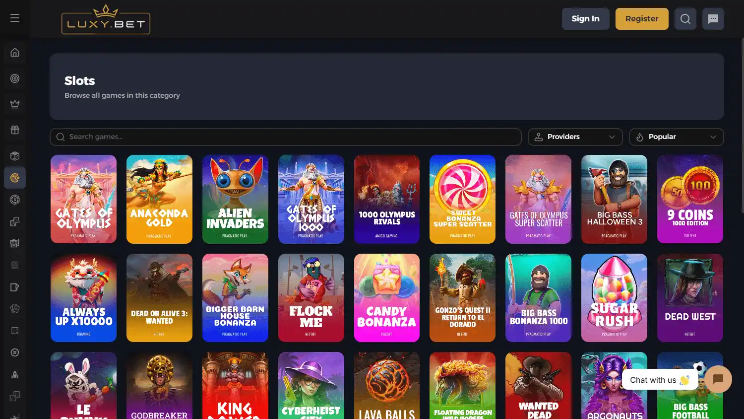 Luxy.bet Casino screenshot 2