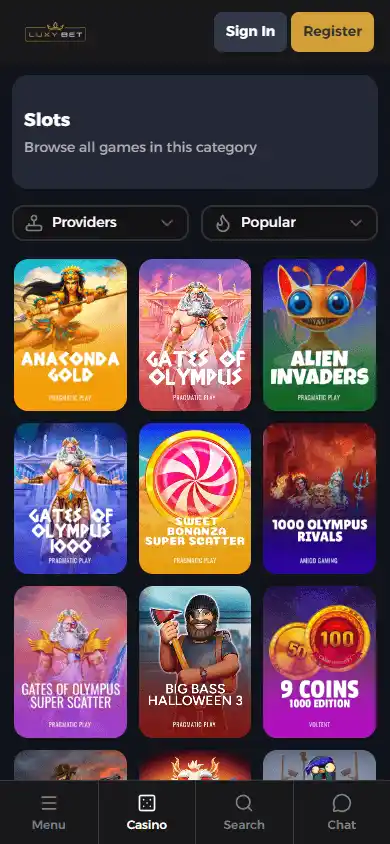 Luxy.bet Casino screenshot 5