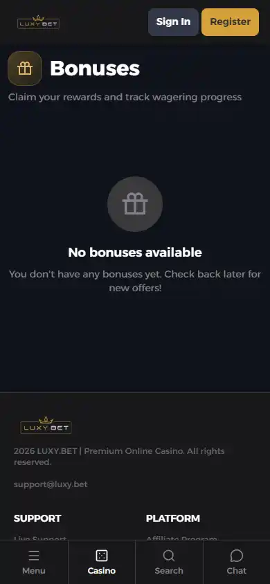 Luxy.bet Casino screenshot 6