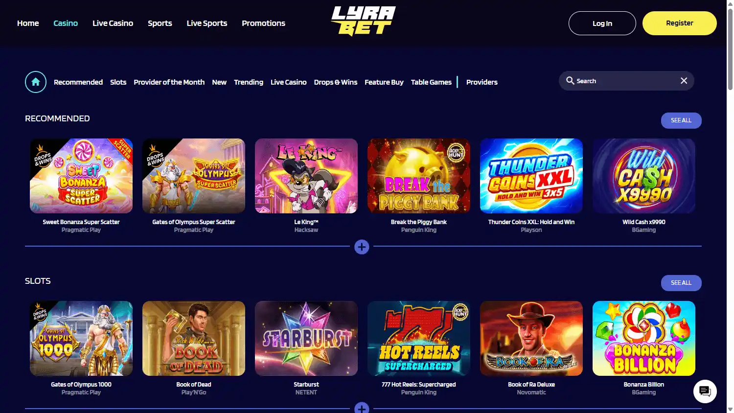 LyraBet Casino screenshot 2