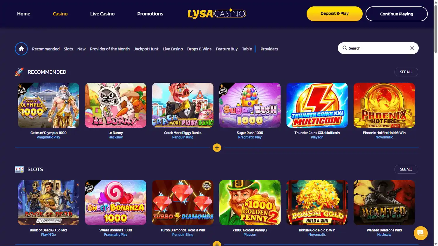 LysaCasino screenshot 2