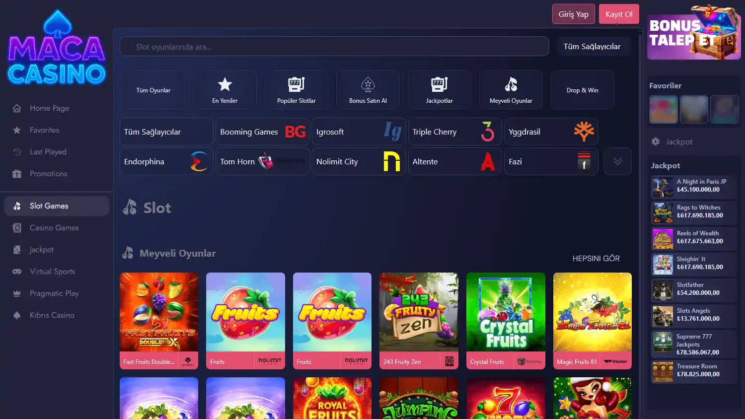 Maca Casino screenshot 2