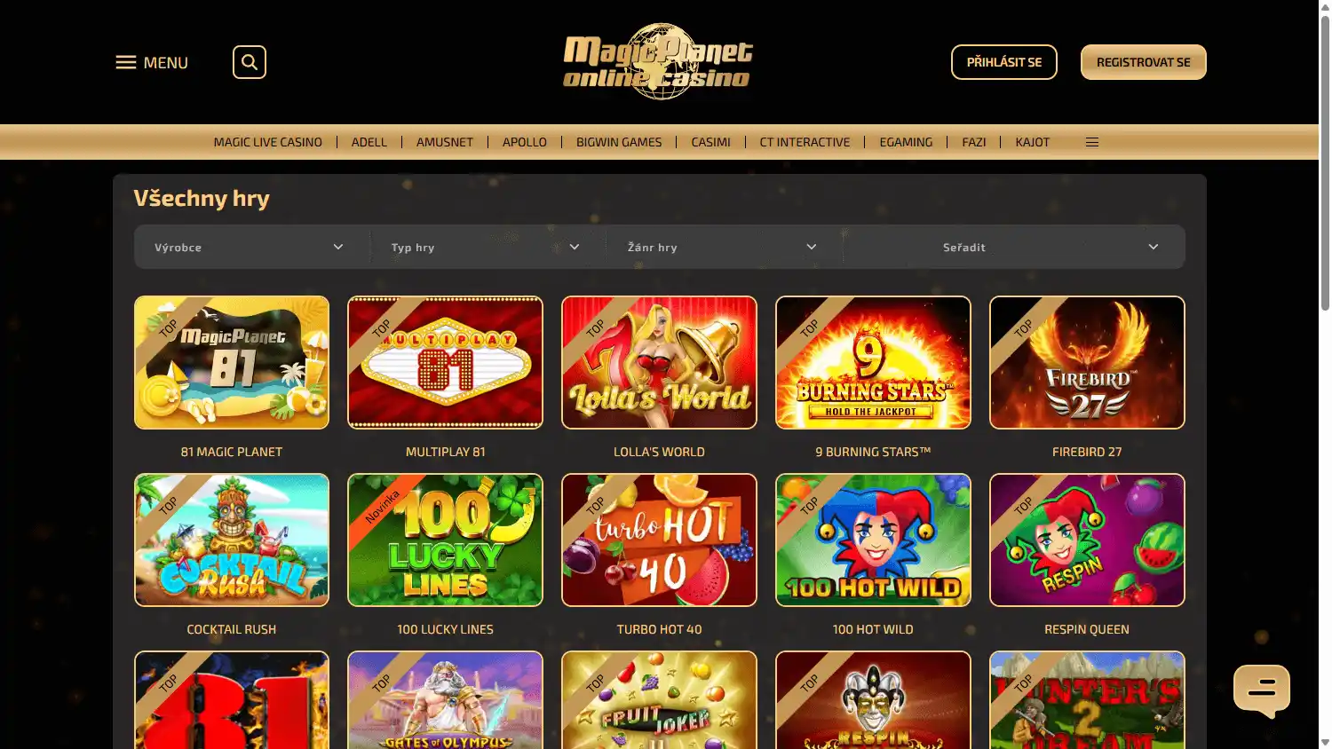 Magic Planet Online Casino screenshot 2
