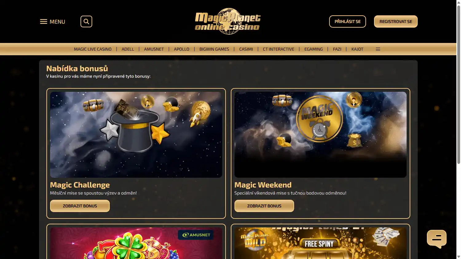 Magic Planet Online Casino screenshot 3