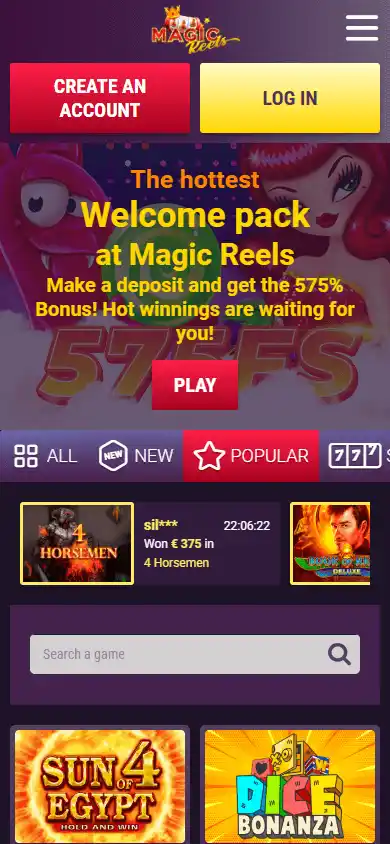 Magic Reels Casino screenshot 4