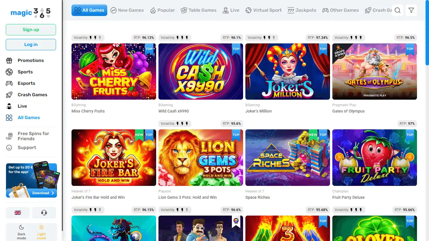 Magic365 Casino screenshot 2