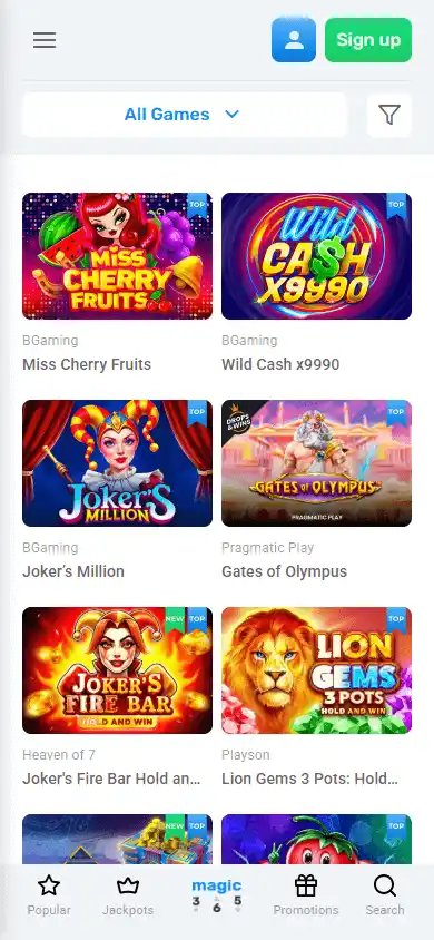 Magic365 Casino screenshot 5