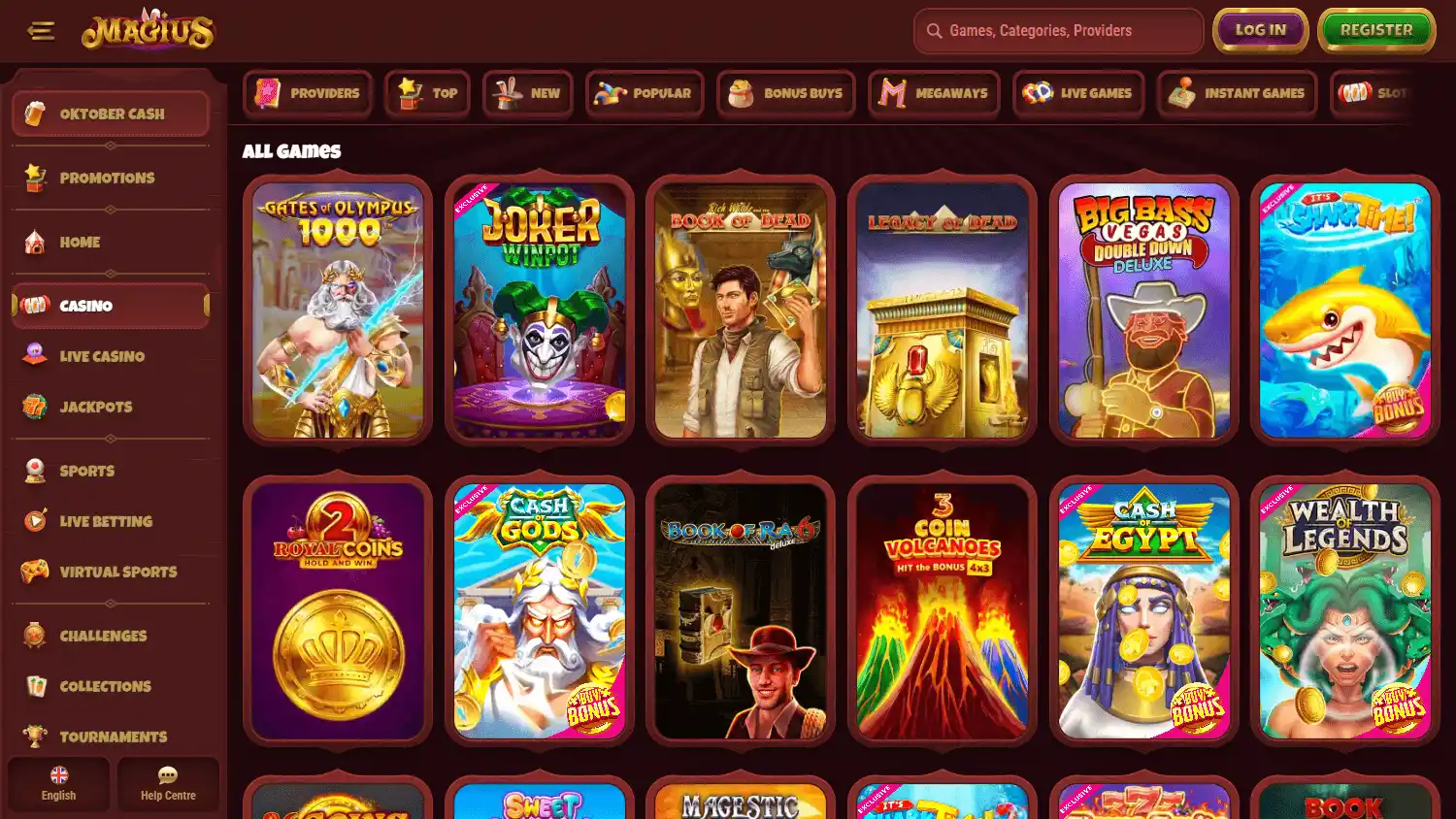 Magius Casino screenshot 2