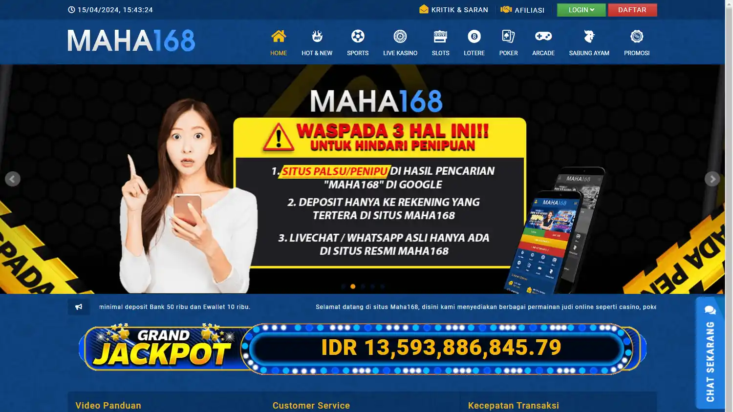 MAHA168 Casino screenshot 1