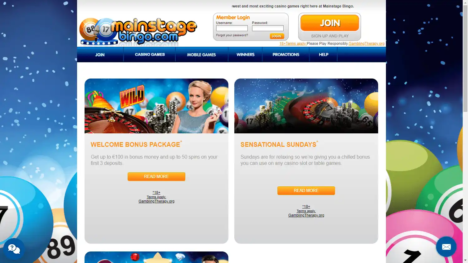 Mainstage Bingo Casino screenshot 3