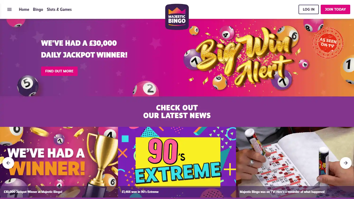 Majestic Bingo Casino screenshot 2