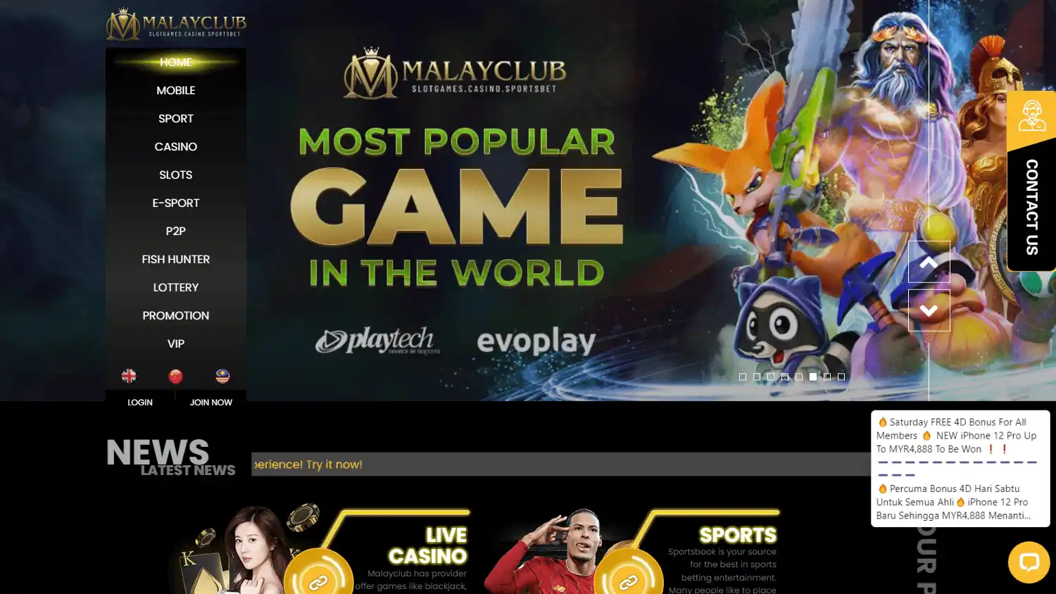 MalayClub Casino screenshot 1