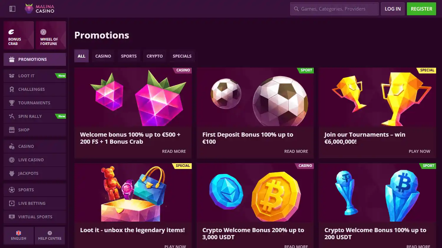 Malina Casino screenshot 3