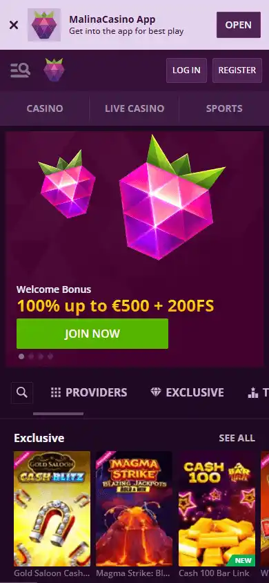 Malina Casino screenshot 4
