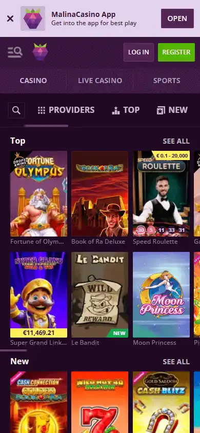 Malina Casino screenshot 5