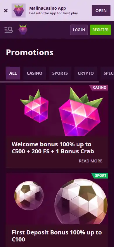 Malina Casino screenshot 6